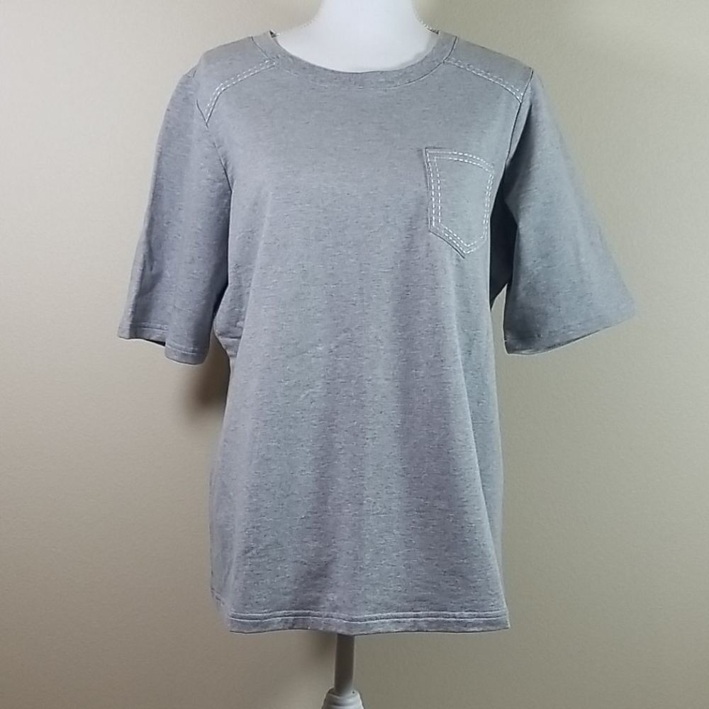 Denim & Co French terry pullover tee
